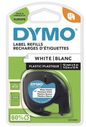 Cassette DYMO de ruban LetraTag, plastique, 12 mm x 4 m