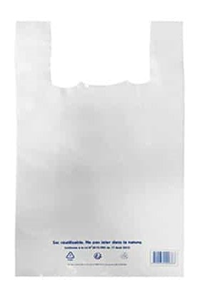 Sacs bretelles réutilisables PEBD BLANC PAQUET DE 25 1/2geant ET geant
