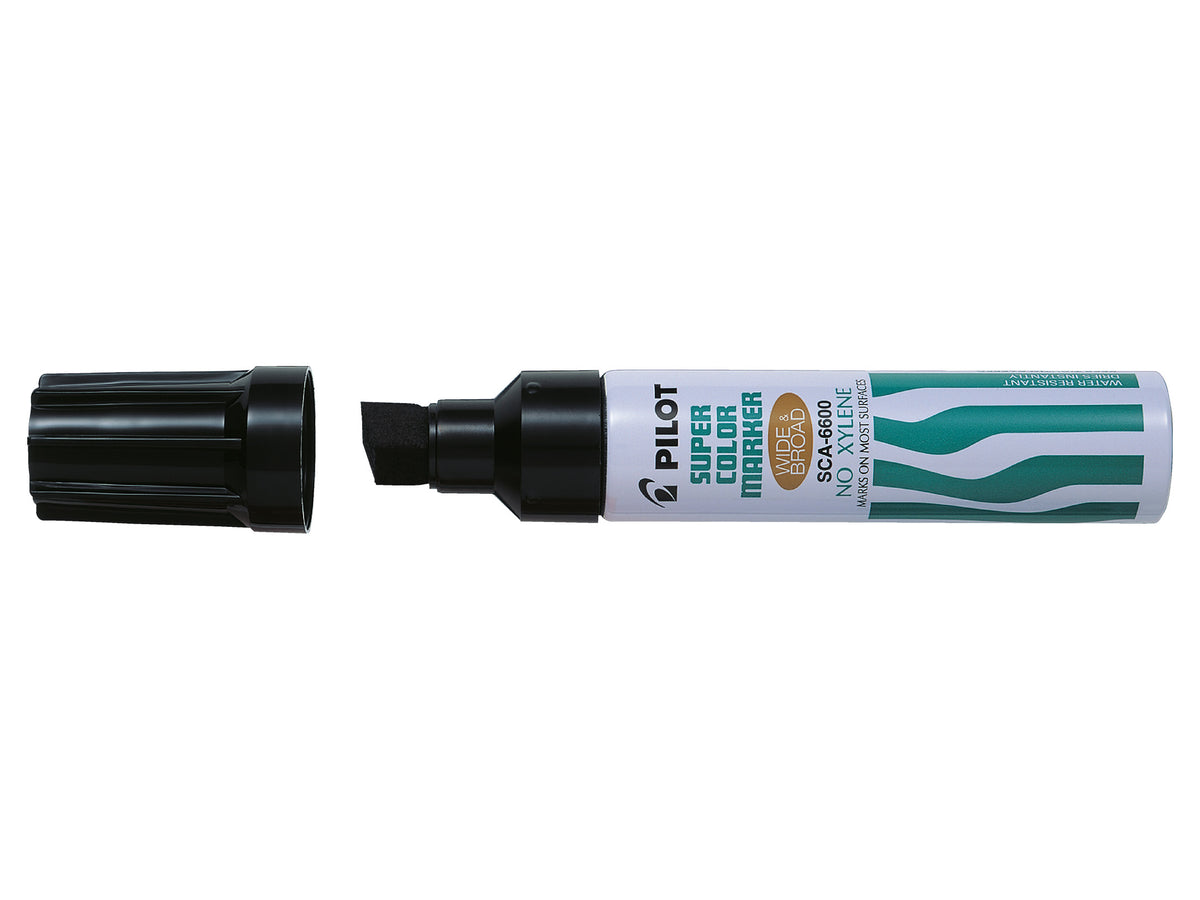 PILOT SCA-6600 Super Color - Marcador De Tinta Permanente, Color Negro (paquete De 12