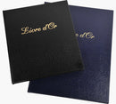 LIVRE D'OR BALACRON AVEC TITRE 100 PAGES BLANCHES - 27X22 CM VERTICAL  BLEU