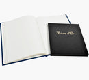 LIVRE D'OR BALACRON AVEC TITRE 100 PAGES BLANCHES - 27X22 CM VERTICAL  BLEU