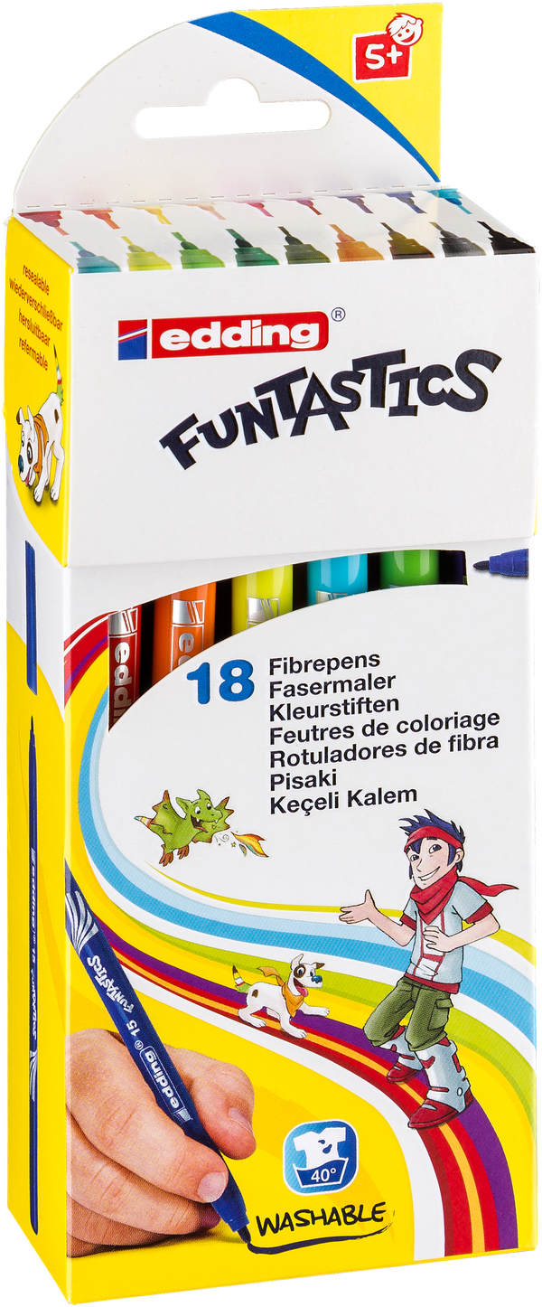 Pochette de 18 feutres de coloriage pour enfants coloris assortis