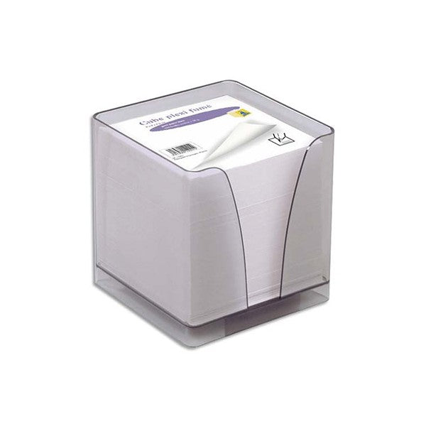 Bloc cube plexi avec une recharge papier blanc 90 x 90 mm QUO VADIS COULEUR ALEATOIRE